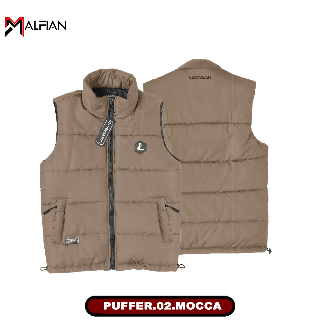 Malfian Puffer vest Abu-abu Rompi Puffer Vest Gelembung