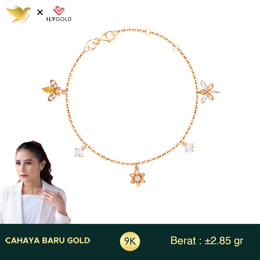 Ily Gold Gelang Emas Blossom Gold 9K Cahaya Baru Gold