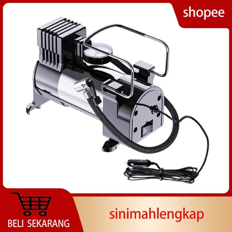 terkini Paket kompresor Mini Power Listrik 12v kompresor mini Plus adaptor 16 silinder pompa Ban