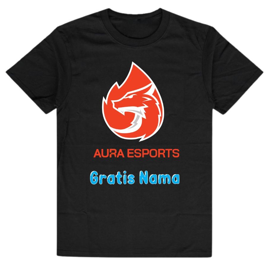 Baju Kaos Lengan Pendek Anak Laki Perempuan Gambar Game FF Free Fire Aura Esport Gratis Custom Nama
