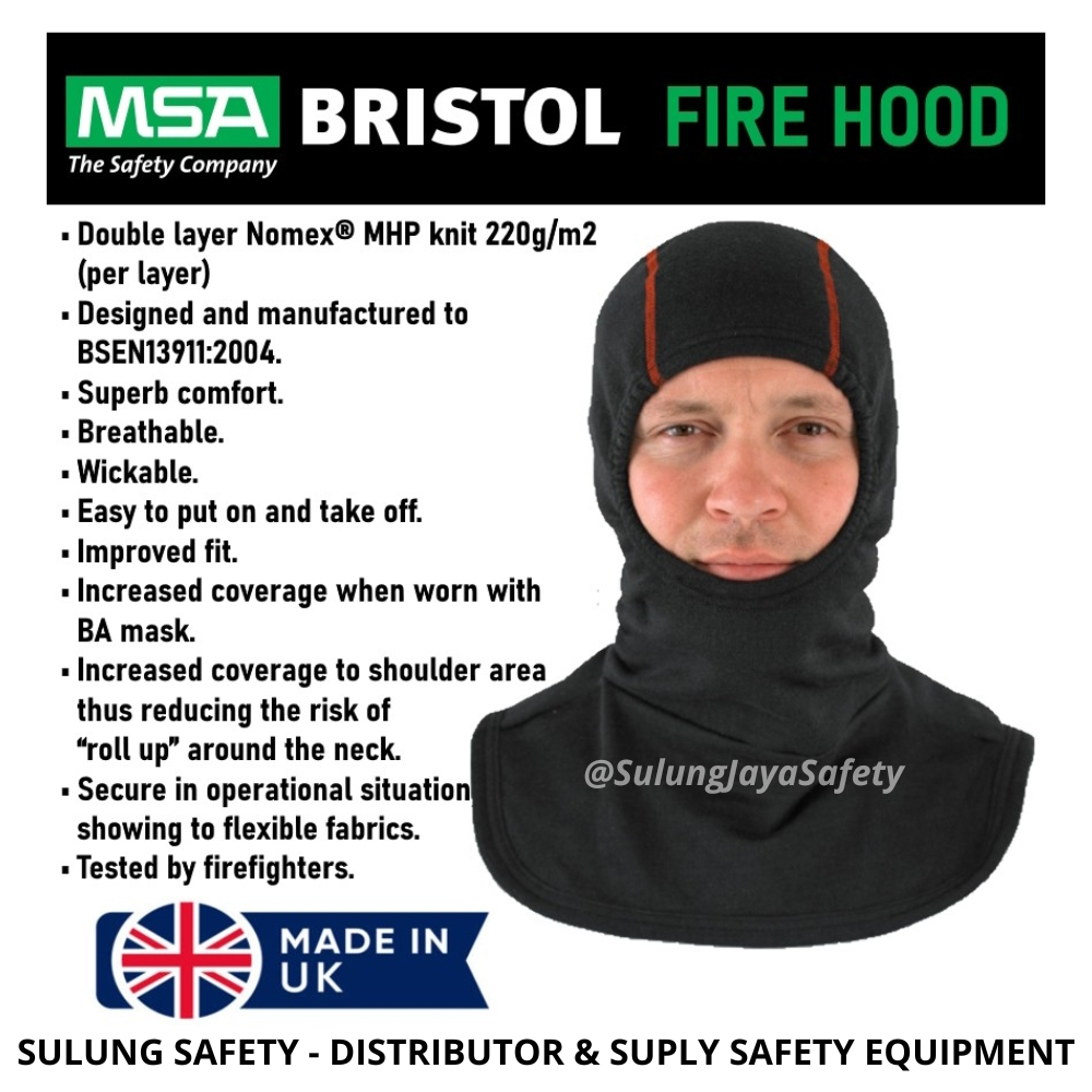 FIRE HOOD MSA BRISTOL NOMEX ORIGINAL 100% - NOMEX BALACLAVA - FIREMAN HOODS ORIGINAL MSA