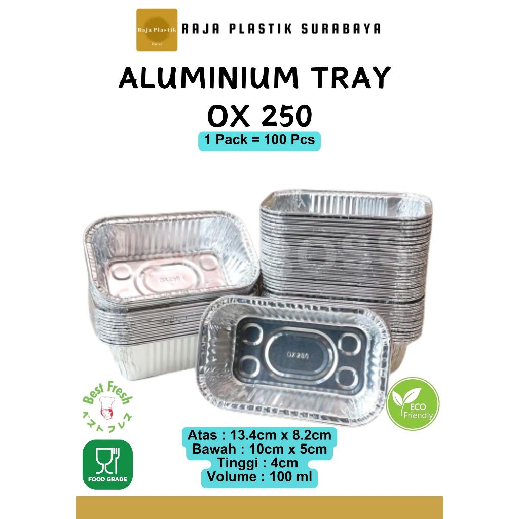 ALUMINIUM FOIL CUP I ALUMINIUM FOIL TRAY I AlumInium foil + Tutup I KOTAK ALUMINIUM I OX 250