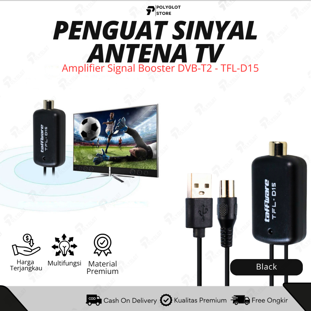 Penguat Sinyal Antena TV Amplifier Signal HD Untuk Antena TV Digital