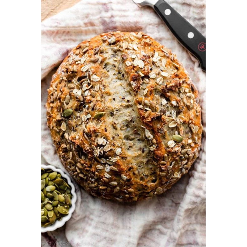 

Roti Sourdough Pumpkin Seed and Oat Tanpa Gula, Susu Dan Telur/100% Sourdough Country Bread Long Fermentation BY SOURDOUGH BDL