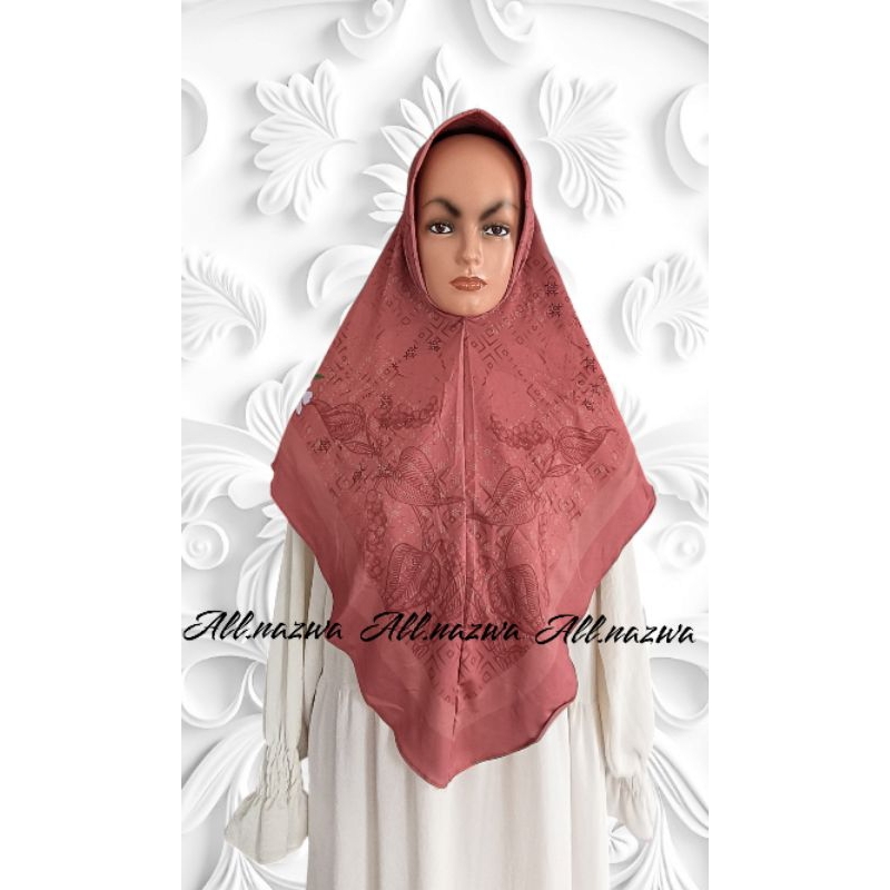 HIJAB BERGO INSTAN MOTIF/ HIJAB INSTAN JERSEY/ HIJAB INSTAN JERSEY MOTIF DAUN