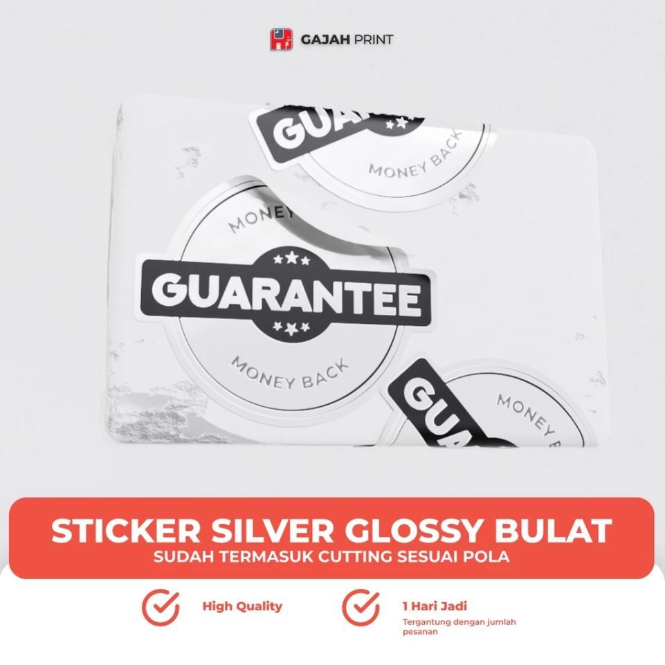 

Stiker Silver Glossy A3+ Custom / Stiker Metalic Glossy + Cutting Kiss Cut