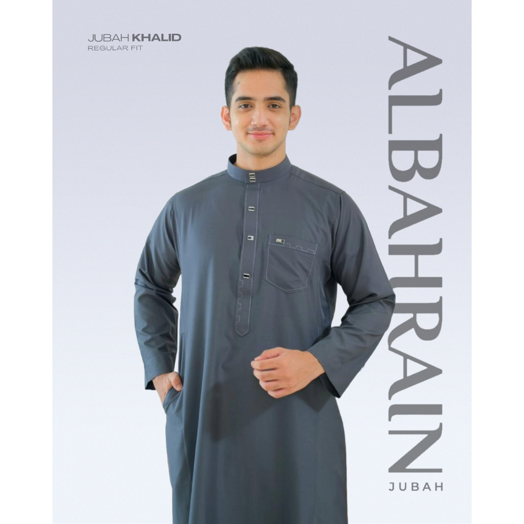 Jubah Gamis Pria Slimfit Albahrain Jubah Khalid NEW