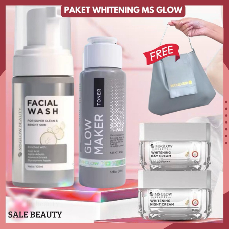 MS GLOW PAKET WHITENING / PAKET WAJAH MS GLOW WHITENING