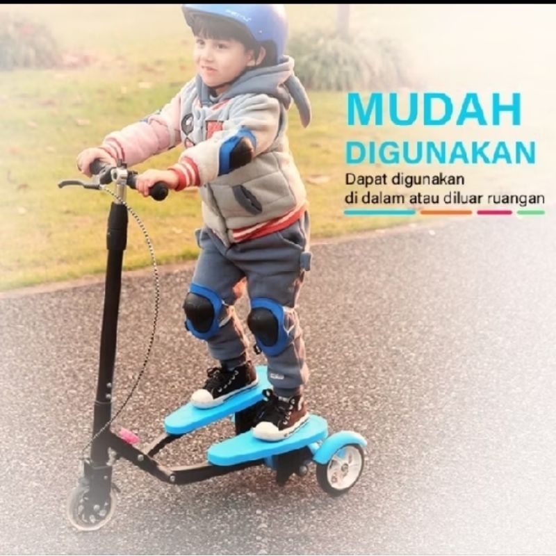Skuter Injak Dual Pedal Skuter Scooter Genjot / Otoped Anak Lipat