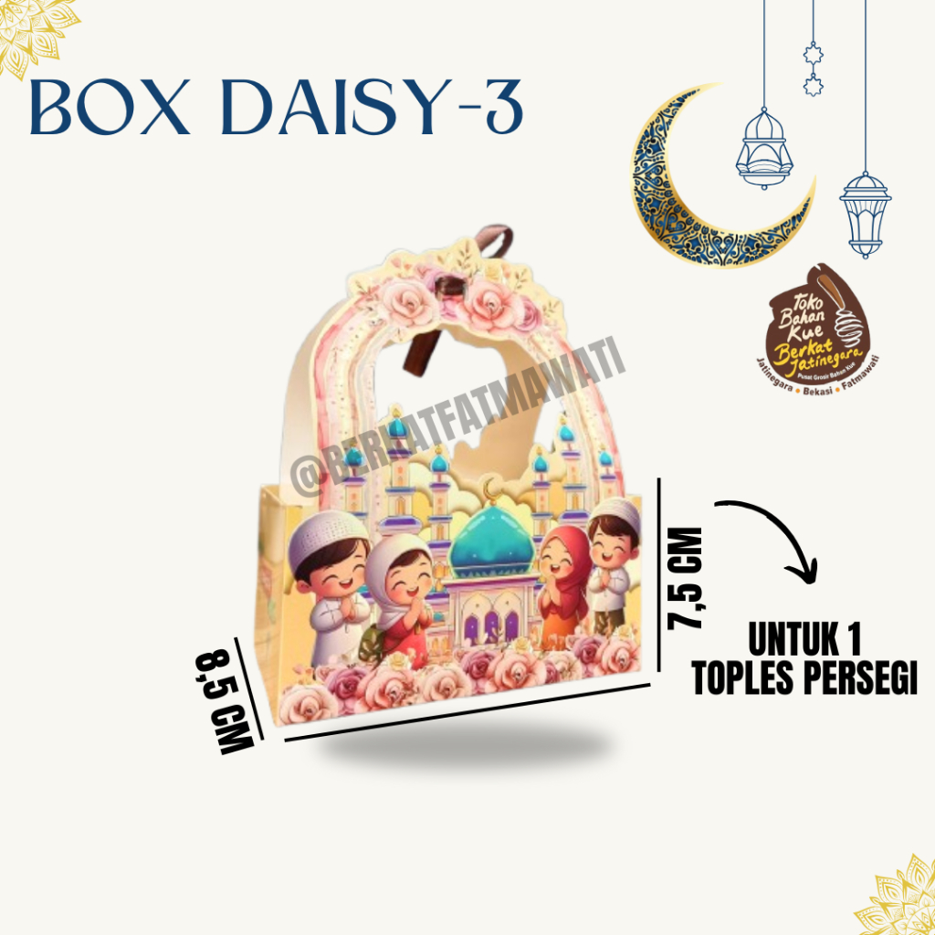 

BOX LEBARAN DAISY-3 / BOX LEBARAN TEBAL LUCU / DUS LEBARAN ISI 1 TOPLES PERSEGI