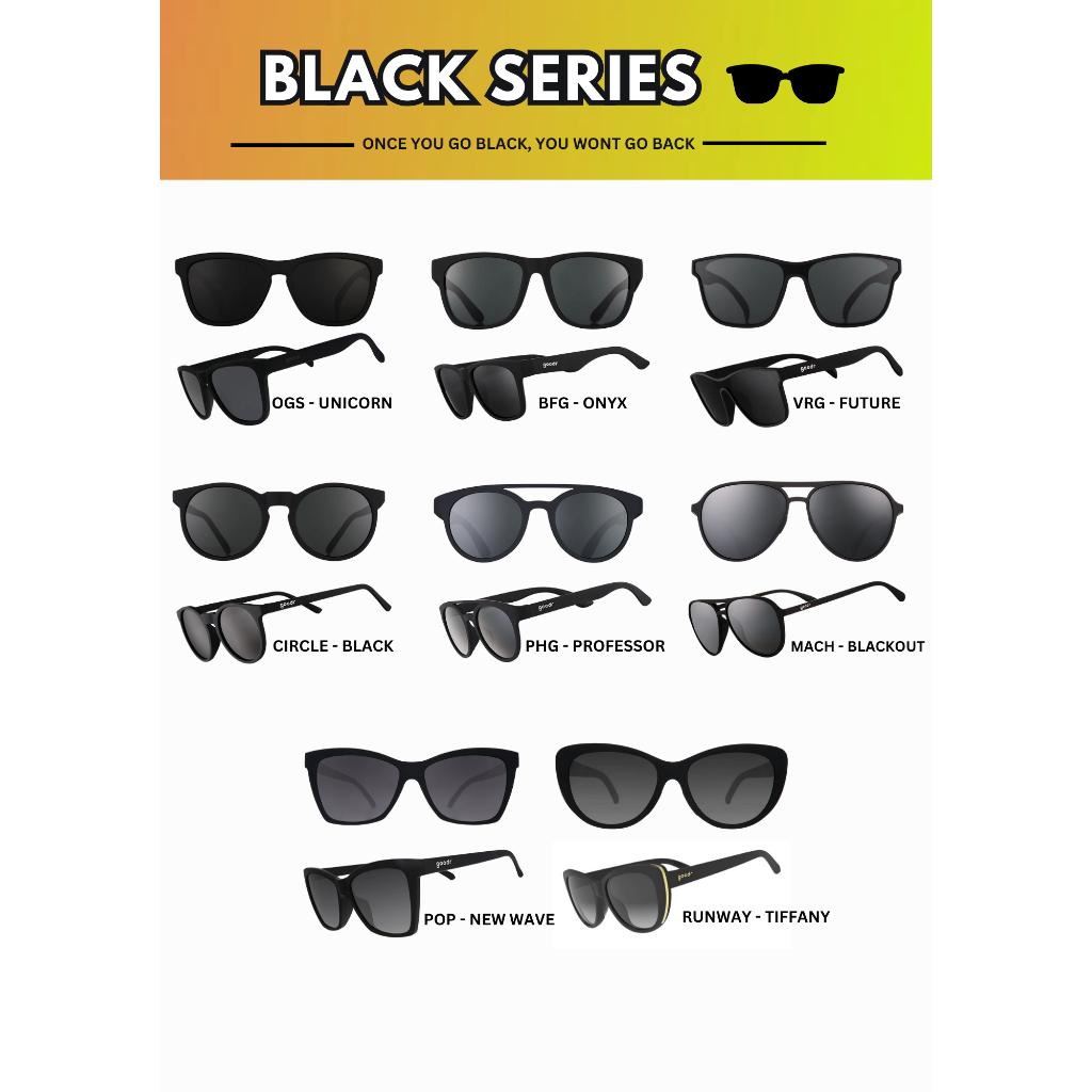 Kacamata Hitam - GOODR - Kacamata Lari - BLACKOUT SERIES ORIGINAL ASLI