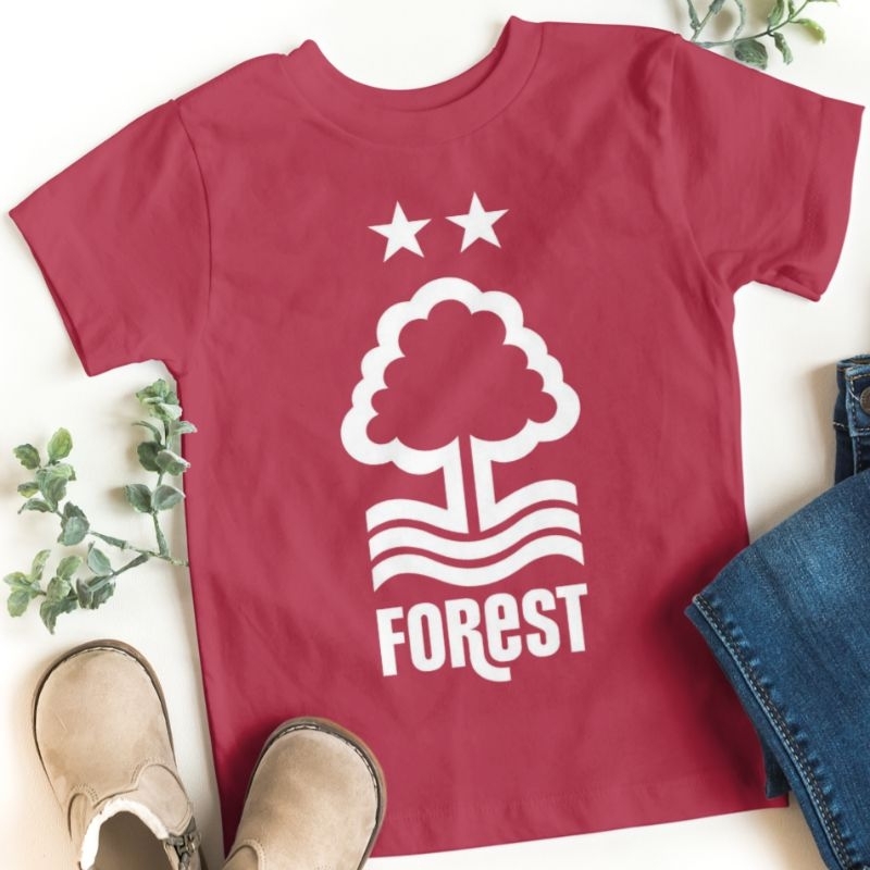 Kaos Unisex Distro Nottingham Forest Tim EPL Liga Inggris Lengan Pendek Bahan Katun