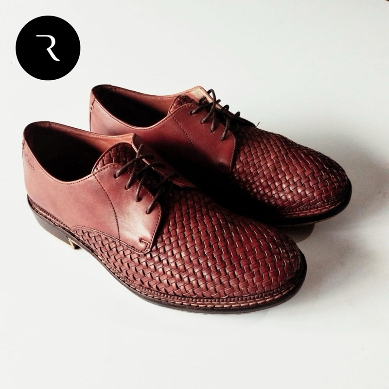 Preloved Sepatu Clarks Men's Grimsby Craft Oxford Woven, Size UK 7 1/2 EU 41 (Fit 41,5 and 42) ORIGI