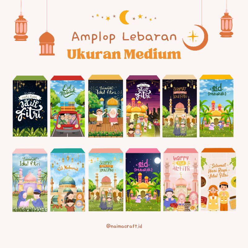 

[50 PCS] Amplop Lebaran Idul Fitri, Amplop Lebaran Medium Uang Lipat 1 kali, Amplop Lebaran 2025