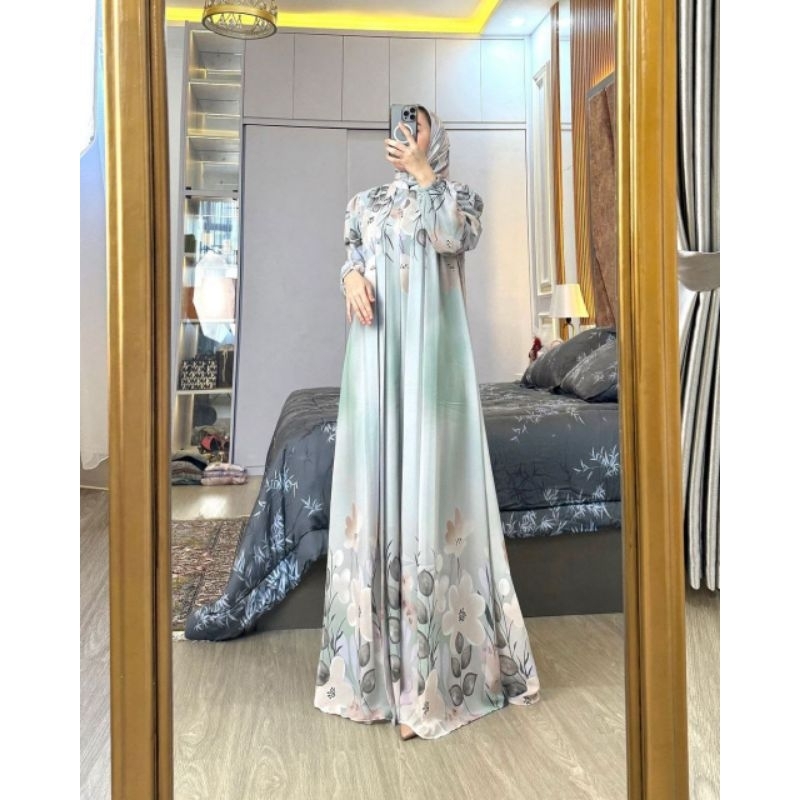 P GAMIS SET HIJAB ARSYILA SETELAN HIJAB SETELAN KERUDUNG GAMIS WANITA DRESS CERUTY BANYDOLL BERFURIN