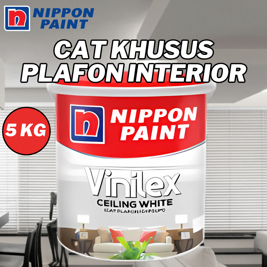 NIPPON VINILEX CEILING WHITE 5KG VINILEX CAT PLAFON GIPSUM 5KG CAT NIPON VINILEX PUTIH 5KG