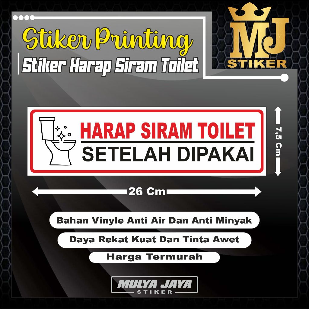 

PROMO Mulya Jaya Stiker Harap Siram Toilet Setelah Dipakai / Stiker Toilet / Stiker Kamar Mandi