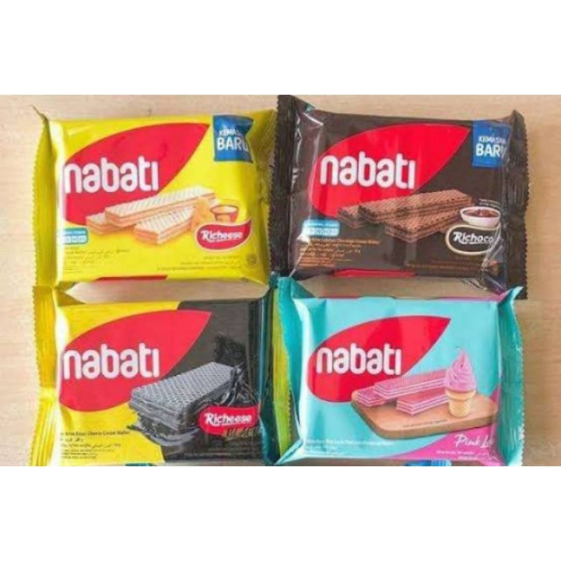 

NABATI Wafer new 39 gr Reguler Keju / Richoco / Pink Lava / Butter Caramel / Vitakrim Yogurt Rasberry / Vitakrim Yogurt Peach