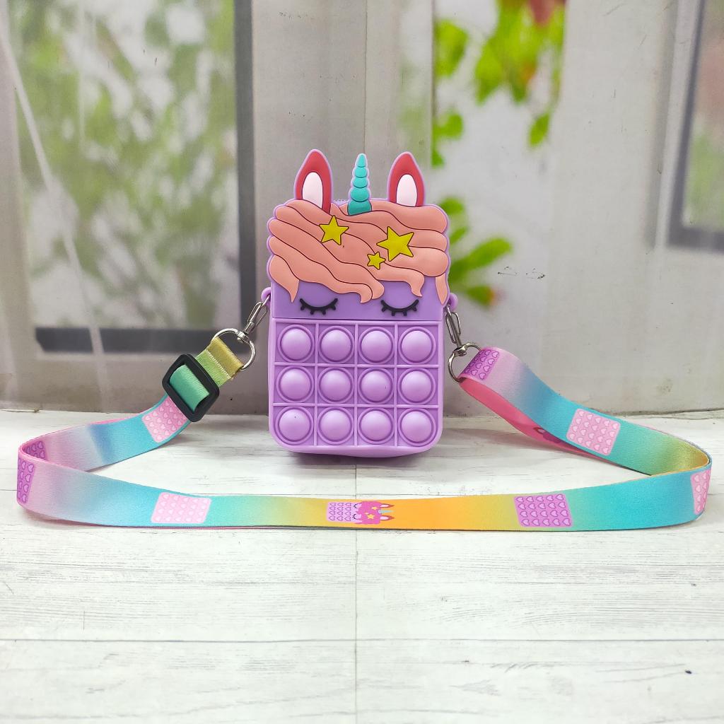 KAAKAA.ID - TAS SELEMPANG SLINGBAG ANAK-ANAK POP IT KECIL RUBBER