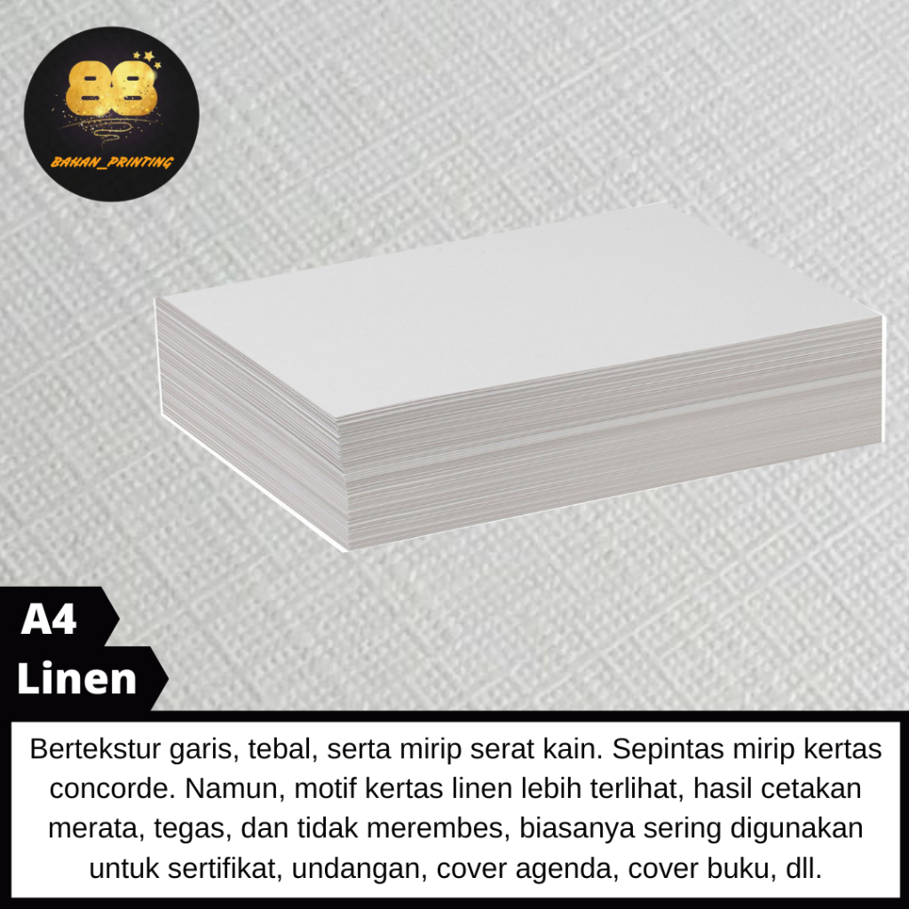 

Kertas Linen Putih / Kertas Undangan-Ucapan-Sertifikat Termurah