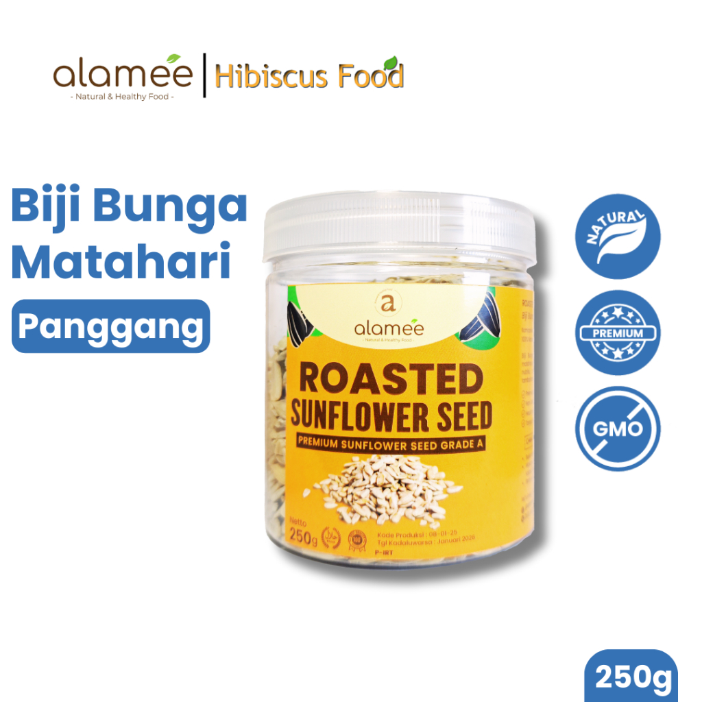 

ALAMEE Roasted Sunflower Seed Biji Bunga Matahari Kupas Oven Biji Kuaci Panggang PREMIUM 250gr