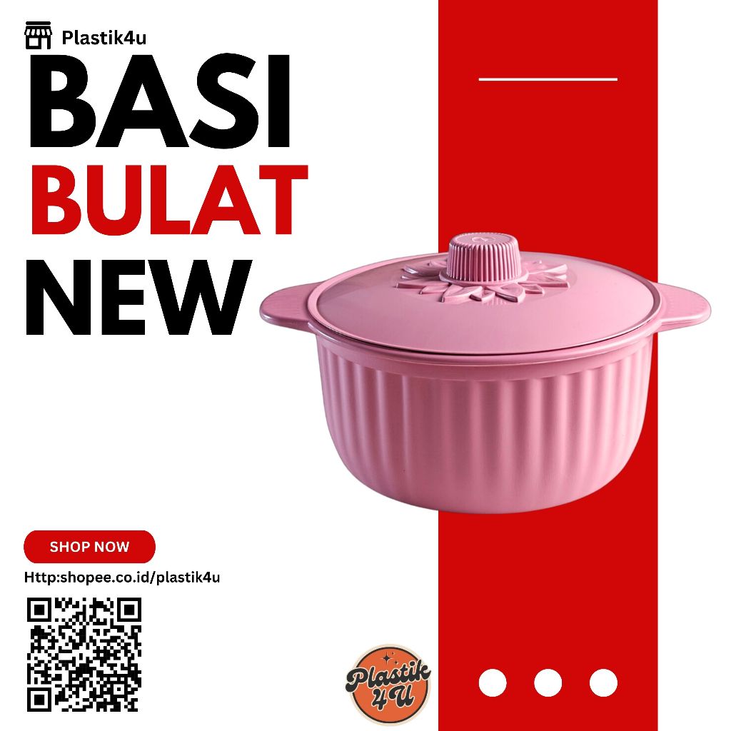 Basi Bulat Besar PlastikTempat Sayur Makanan Wadah Saji Prasmanan Mangkok Sop Plastik BPA Food Grade