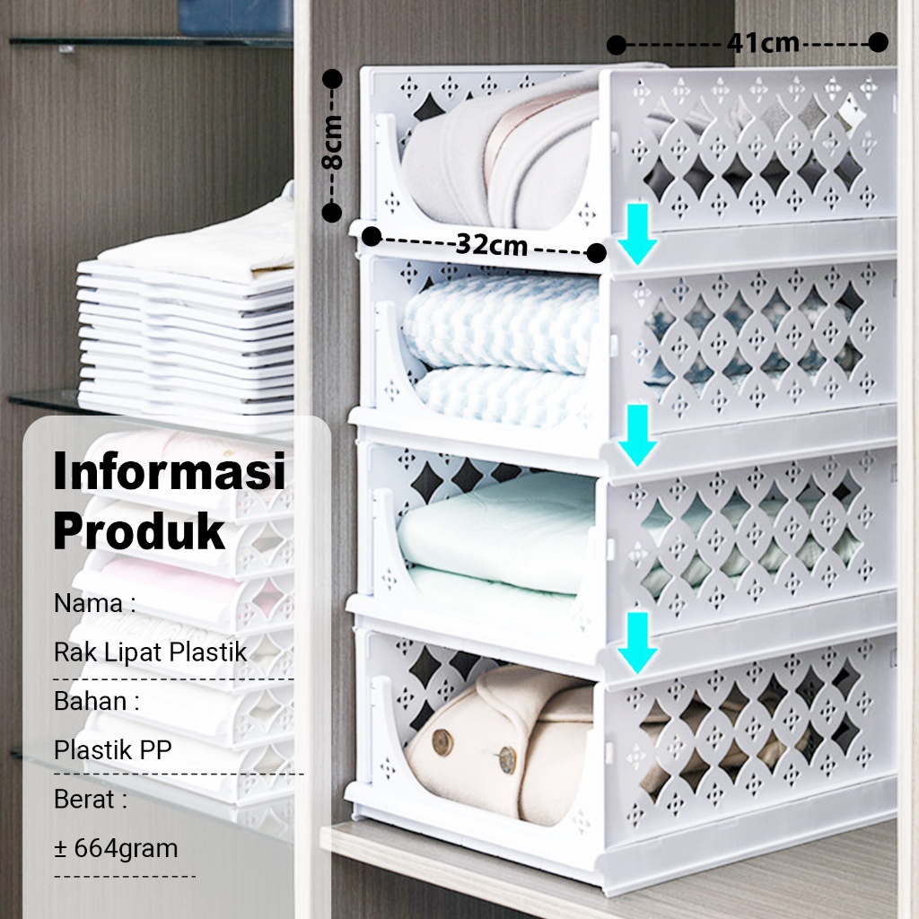 irgi Rak baju / Rak Laci Lipat / Lemari / Storage Box /Lemari Pakaian / Lemari Plastik / Keranjang