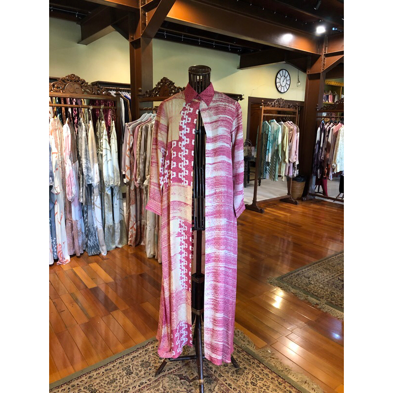 Long windy cardigan outer viscos abstrak baju batik wanita cardigan lebaran kondangan dian pelangi o