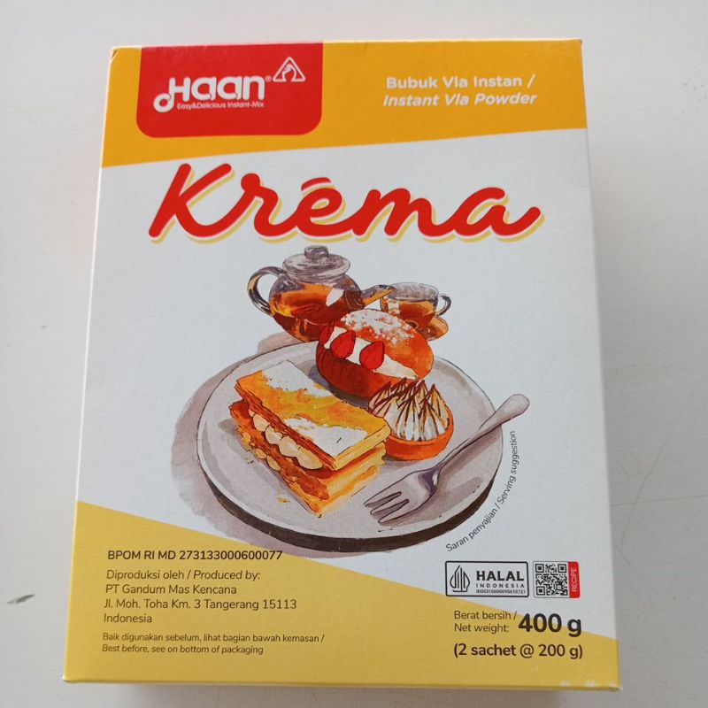 

krema Haan bubuk vla instan 400gram Promo 25.000