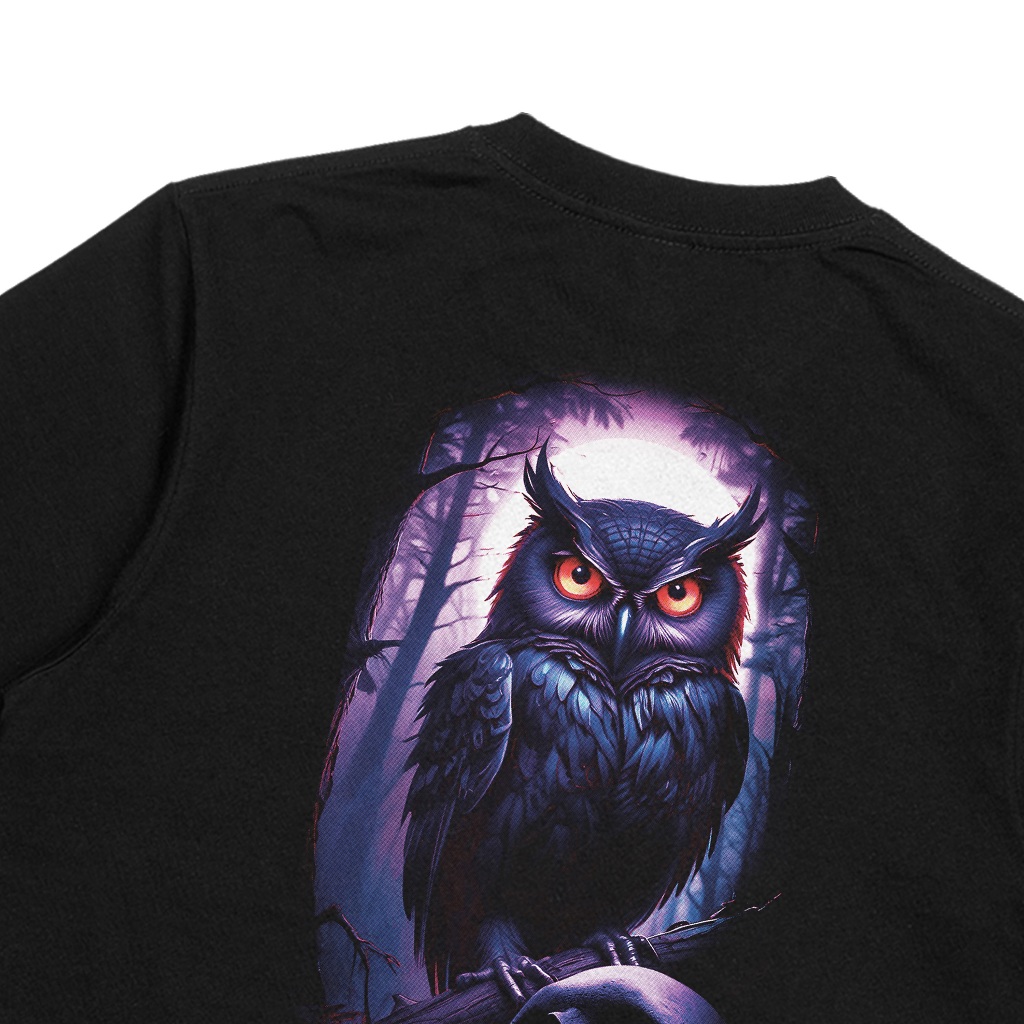 Troy Company Tshirt Black Purple Sky Owl - Kaos Pria Lengan Pendek Hitam MT 2997