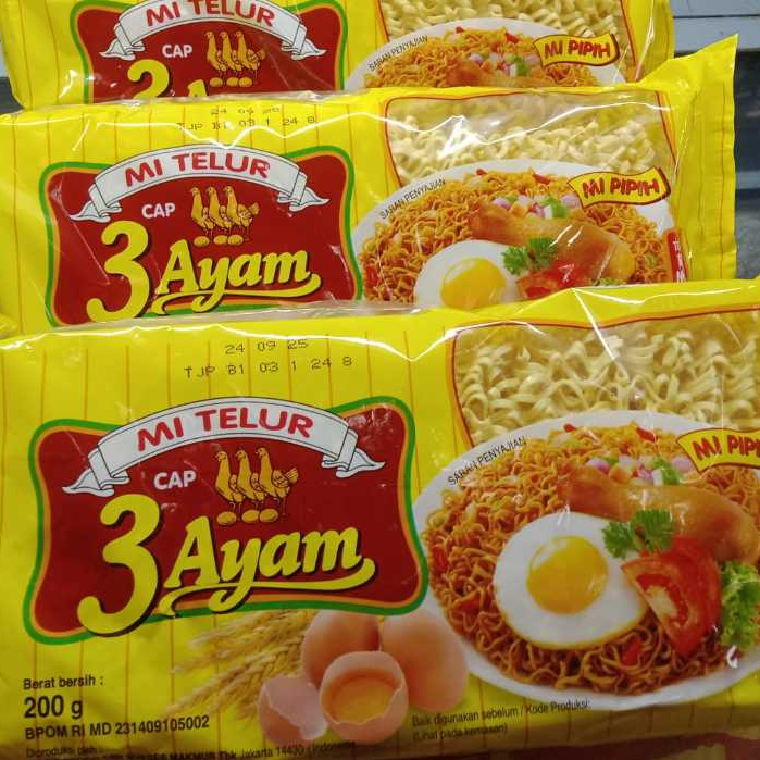 

Mie Telur Cap 3 Ayam 200gr
