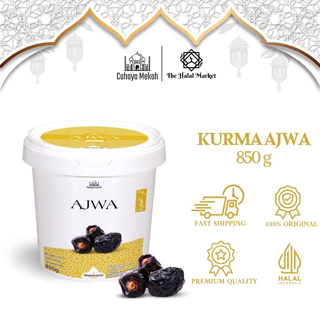 

Cahaya Mekah Kurma Ajwa Kurma Nabi Ember 850g Premium Original Untuk Buka Puasa