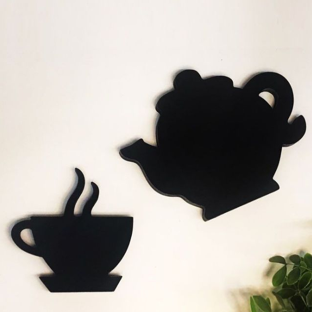 Hiasan Dinding Timbul Teko Dan Gelas Teh Untuk Hiasan Warung Makan Cafe Dan Lainnya