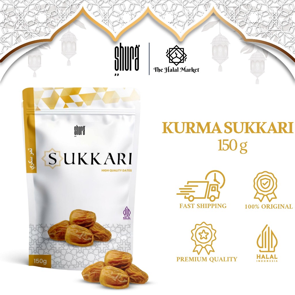 

Shura Kurma Sukari Pouch 150 Gram Sukari King Dates Premium Quality