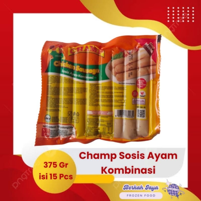 

Champ sosis ayam kombinasi 375 gram isi 15 potong frozen food makanan beku kemasan olahan