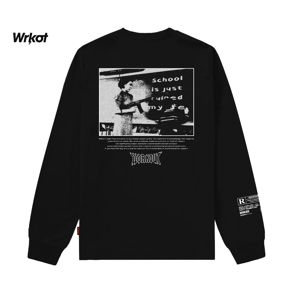 Workout Streetwear (Bisa Cod) Longsleeve baju Kaos Lengan Panjang RUINED