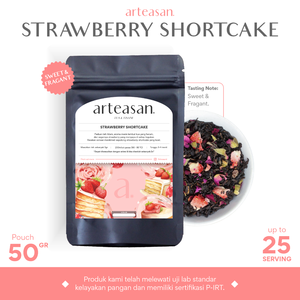 

Strawberry Shortcake Tea - Tea Blend - Ukuran 50 g / Teh Kue Strawberry / Loose Leaf Tea