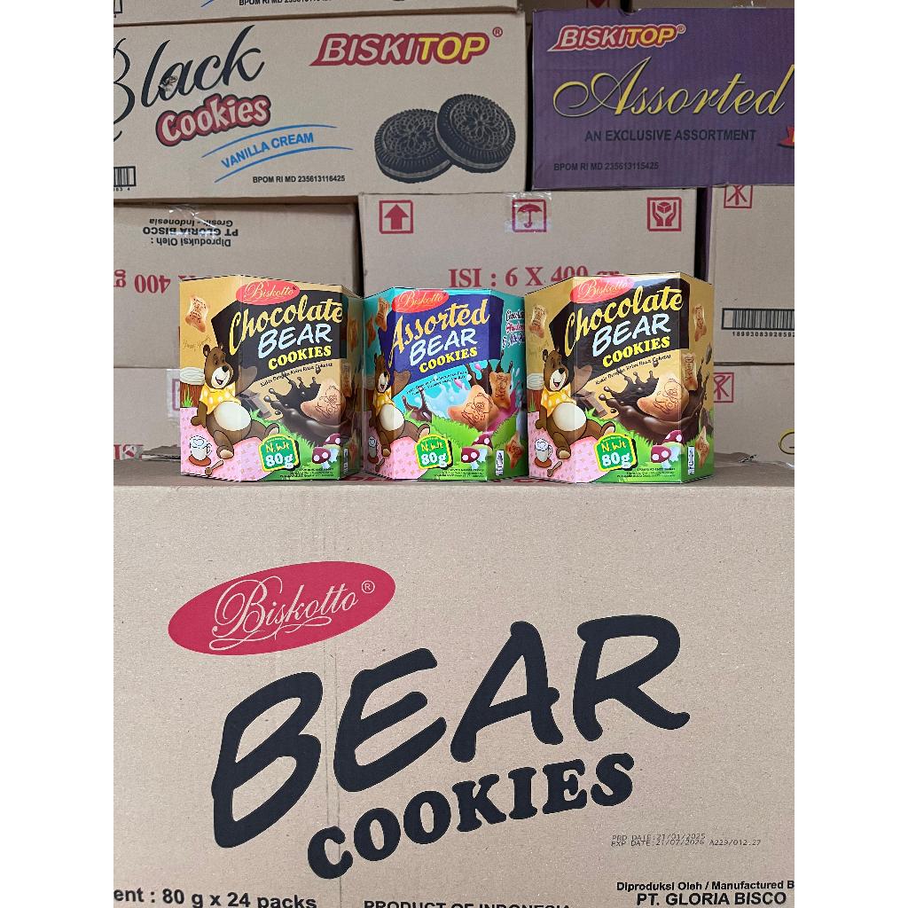 

biskitop bear cokies 80 gram 1 dus isi 24