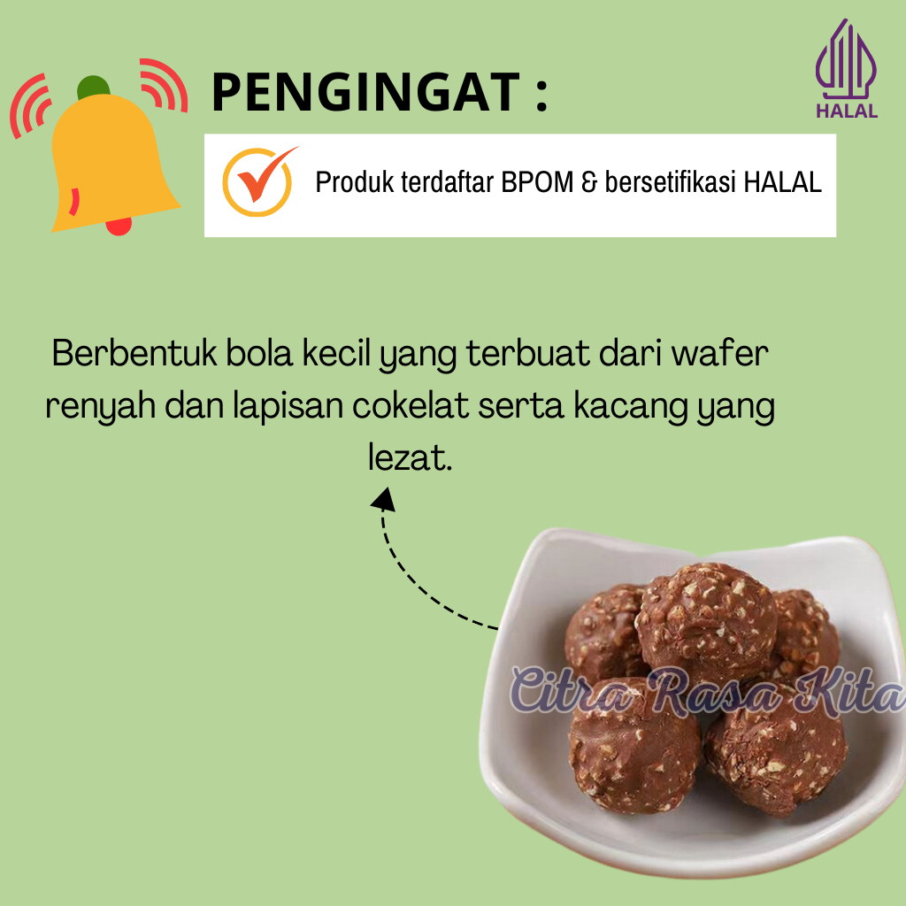 

QH Halal Apollo Roka Chocolate Wafer Ball 300gr