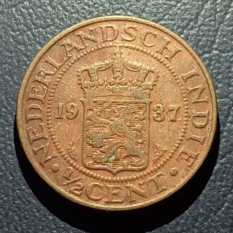 Koleksi Koin ½ Cent Nederlands Indie Tahun 1937