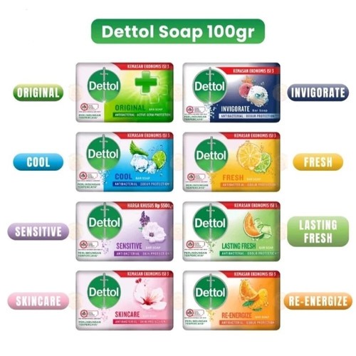DETTOL 100 gram Sabun Batang / Sabun Mandi Dettol 100 gr/ Bar Soap dettol 100G