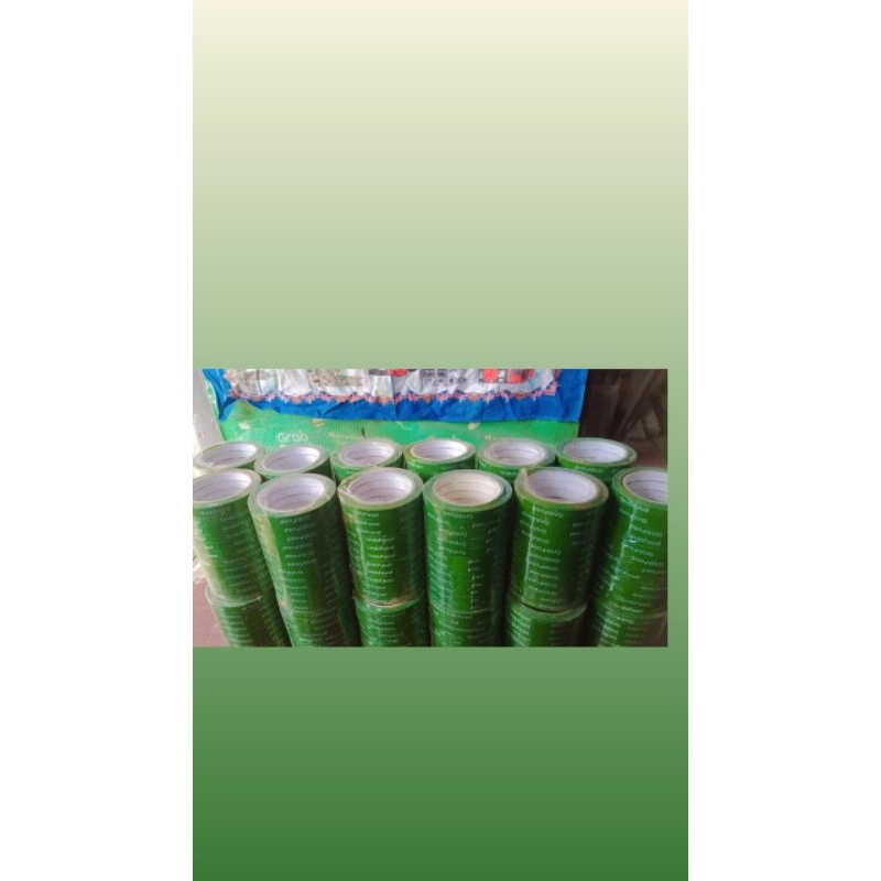 Lakban Grabfood  1 DUS isi 24 slop (1 slop isi 12 Roll) / Lakban makanan online / Lakban perekat HIJ