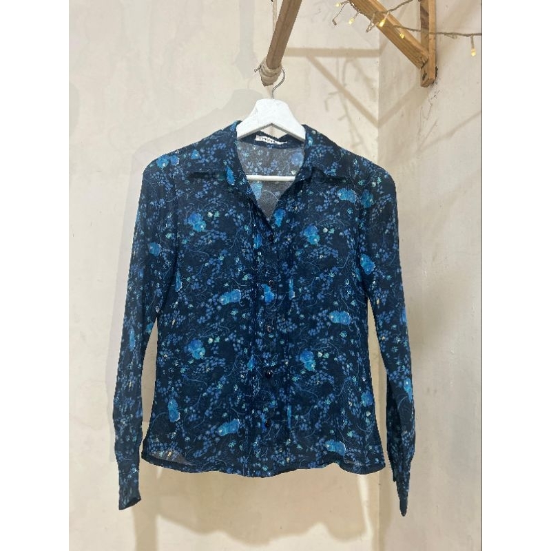 kemeja wanita motif bunga preloved murah