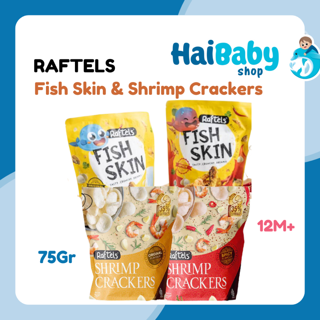 

Raftels Fish Skin - Snack Keripik Kulit Ikan - Shrimp Crackers 75g - Keripik Kerupuk Udang