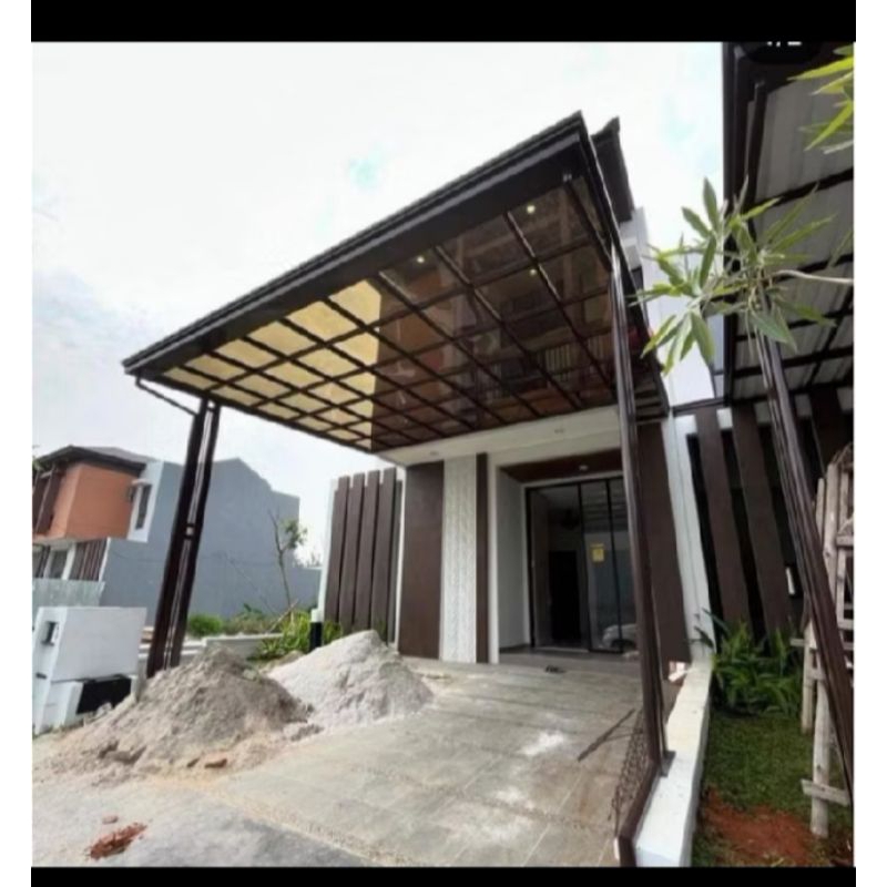 KANOPI BAJA RINGAN ATAP SOLARFLAT BERKUALITAS TERPASANG