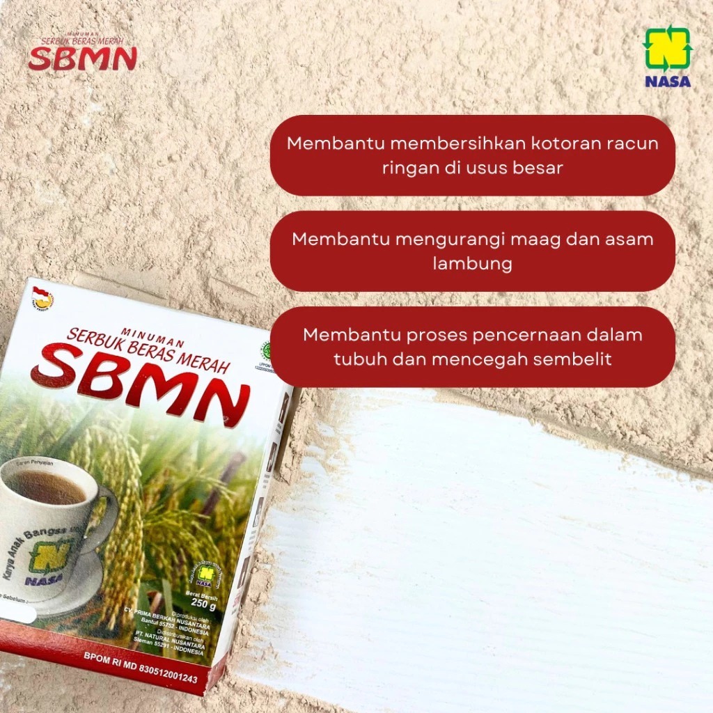 

SBMN NASA SERBUK BERAS MERAH 250 GR PENURUN KOLESTEROL MELANCARKAN PENCERNAAN