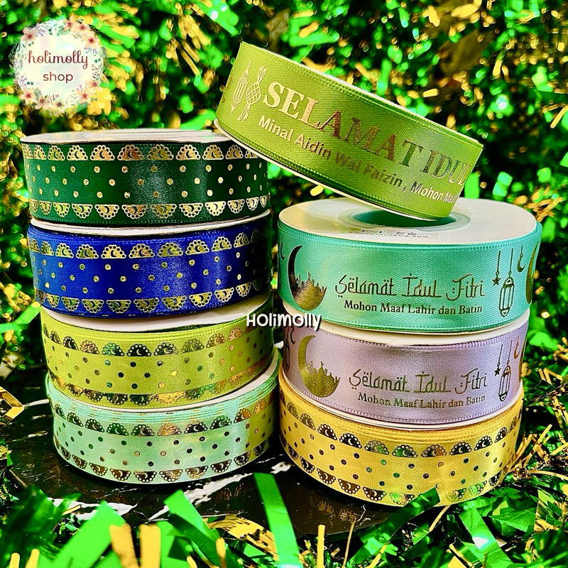 

HM - [ PANJANG 23 METER ] PITA ROLL SATIN LEBARAN / IDUL FITRI 25 YARD / HAMPERS, KADO, GIFT SET