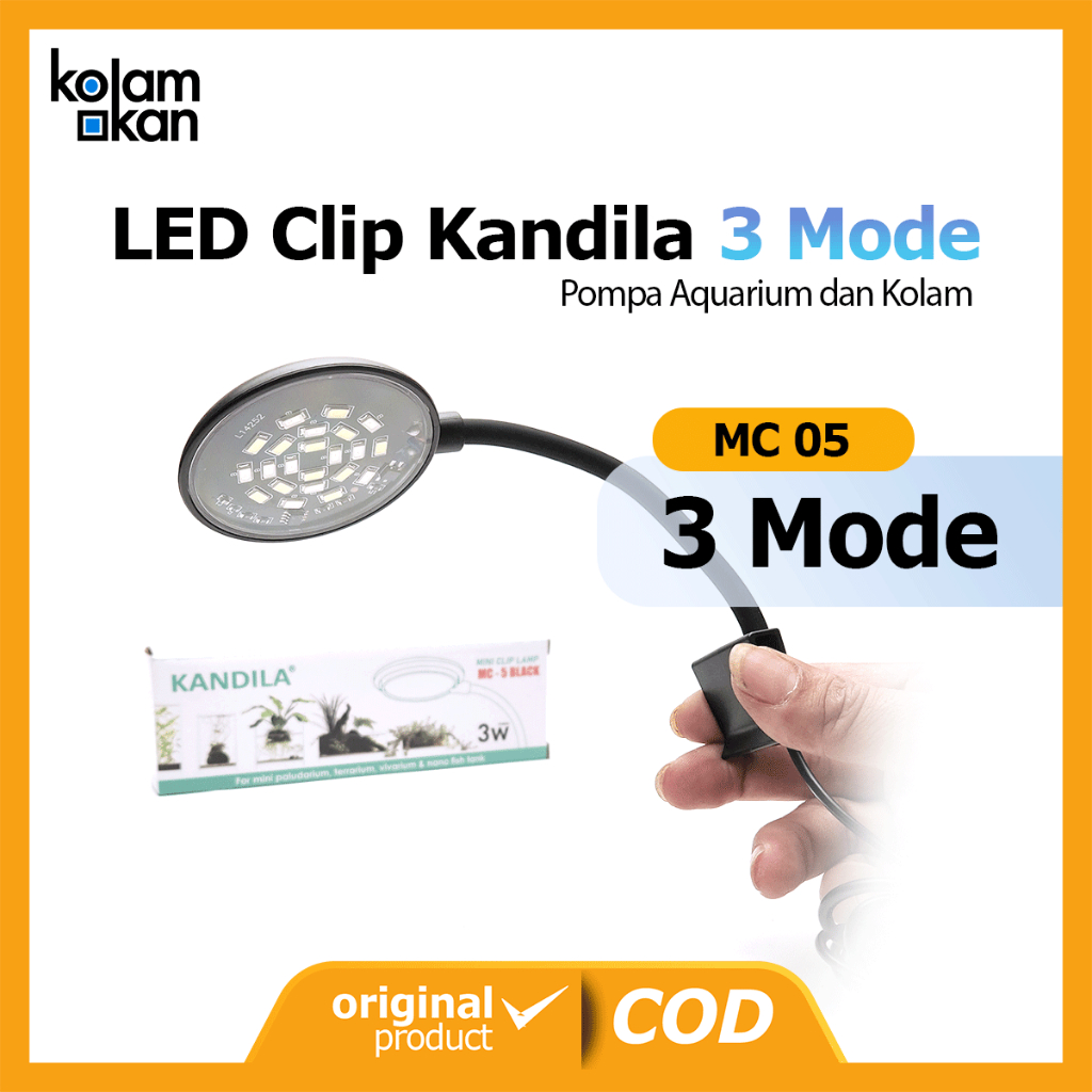 KANDILA MC 05 LED MINI CLIP 3 MODE Lampu Aquarium Jepit 3 Mode