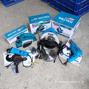 PAKET 4 ITEM PROMO MURAH  GERGAJI JIGSAW MESIN JIGSAW + BOR LISTRIK 10MM KAIROS + GERINDA MIKAYO