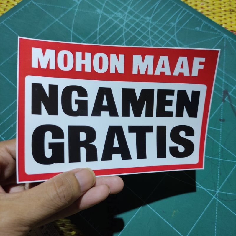 

Sticker NGAMEN GRATIS 10cm × 15cm stiker tahan air